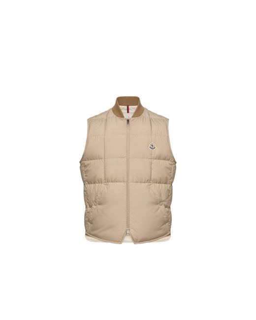 Moncler Natural Moncler Elberton Square-Quilted Down Vest for men