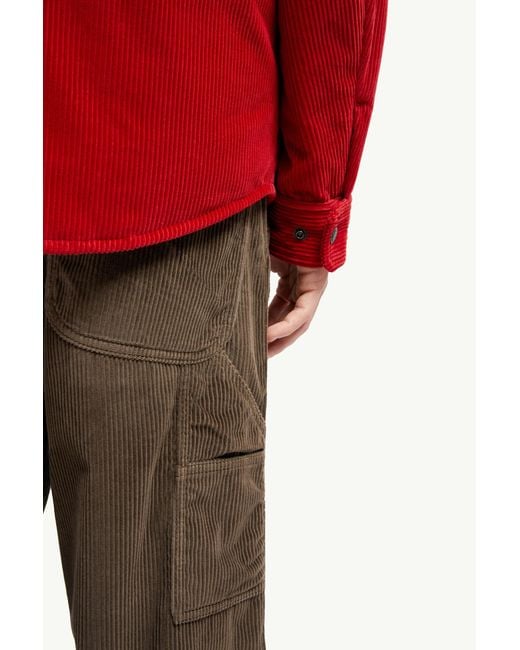 Moncler Ambroisie Daunen-Hemdjacke Aus Cord, Herren, Größe in Red für Herren
