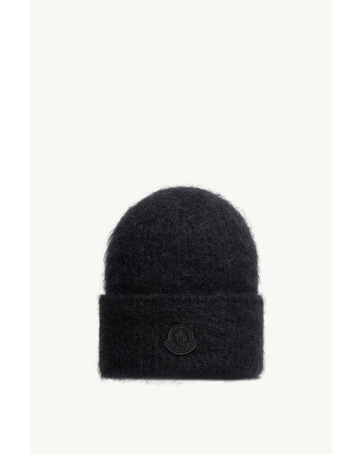 Moncler Black Mütze Aus Einer Wolle-Mohair-Mischung, Damen, Größe