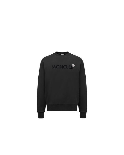 Sweat En Coton Avec Logo Moncler pour homme en coloris Black