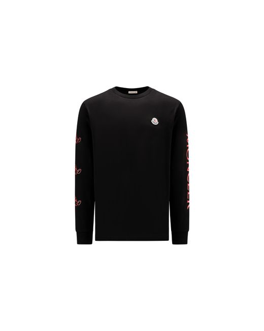 Moncler Duck Motif Long Sleeve T-shirt in Black for Men | Lyst