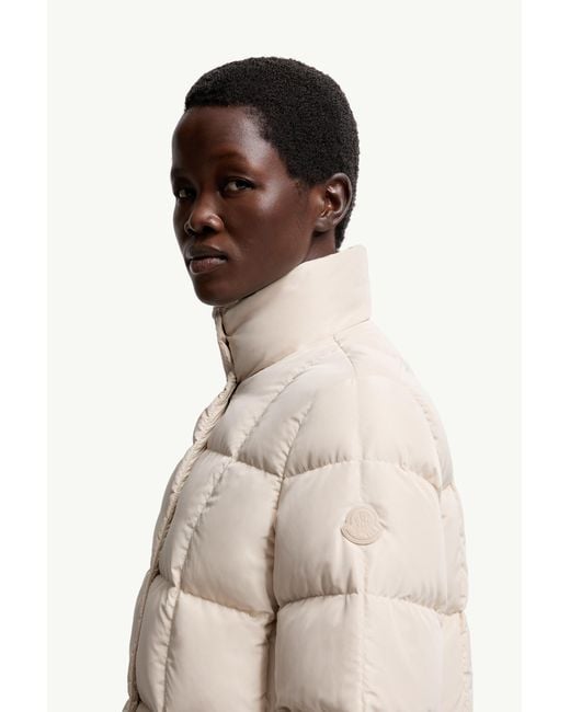 Moncler Natural Cochevinne Square-Quilted Short Down Jacket