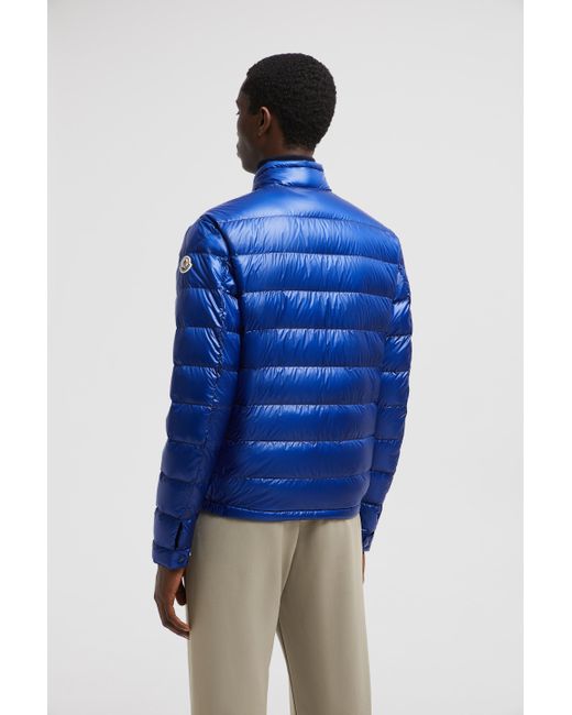Moncler Blue Acorus Short Down Jacket for men