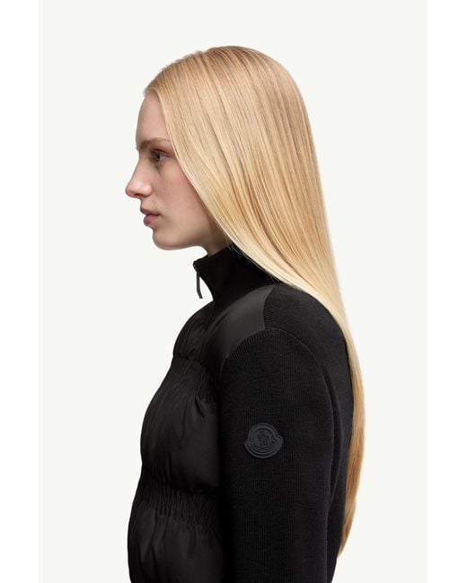 Cárdigan Con Cremallera De Lana Acolchada, Mujer, Talla Moncler de color Black