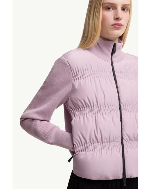 Cárdigan Con Cremallera De Lana Acolchada, Mujer, Talla Moncler de color Purple