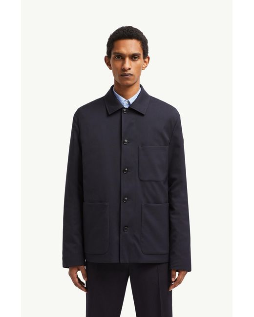 メンズ Moncler Plumelダウンシャツジャケット Blue