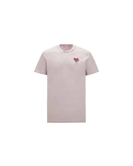 Moncler Purple Heart Logo T-shirt Pink for men