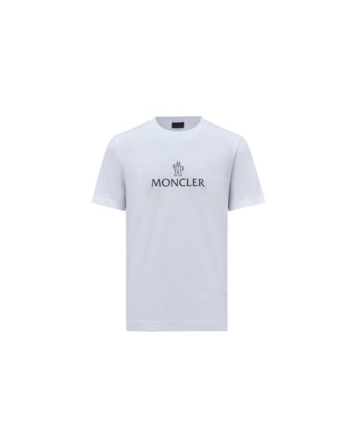 Moncler Blue Logo T-shirt White for men
