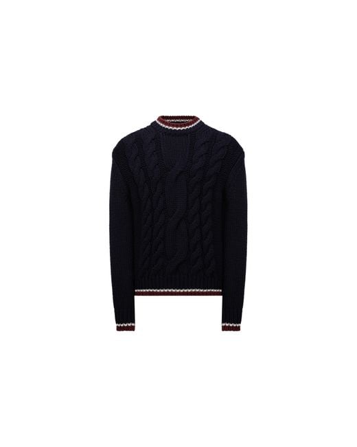 Moncler Black Tricolour Wool Jumper for men