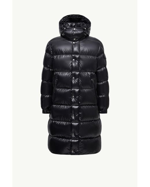 Moncler Black Hanoverian Hooded Square-Quilted Long Down Jacket for men