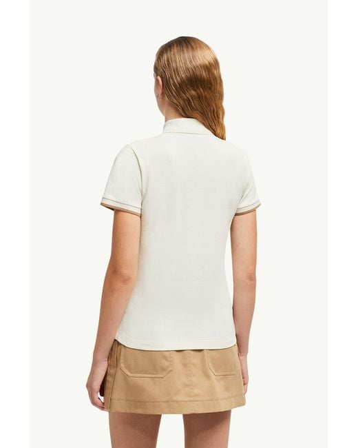 Moncler White Polo With Collar