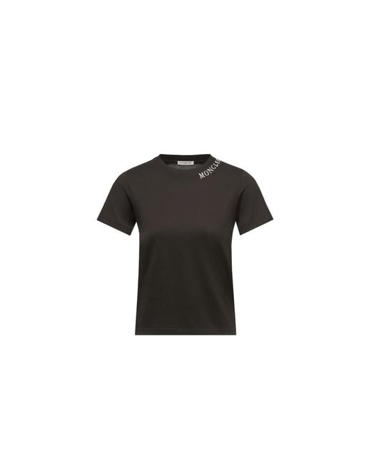 Moncler Black Moncler Sketch Logo Cotton T-Shirt