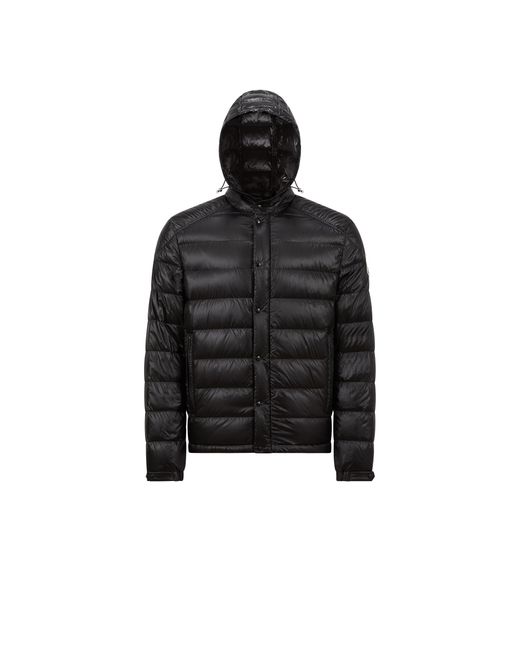 Moncler Black Gliere Hooded Short Down Jacket for men