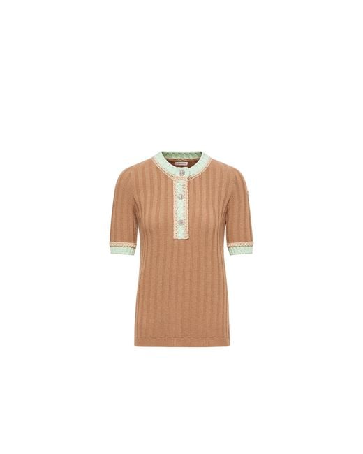 Moncler Natural Moncler Jewel Buttons Wool & Cashmere Jumper