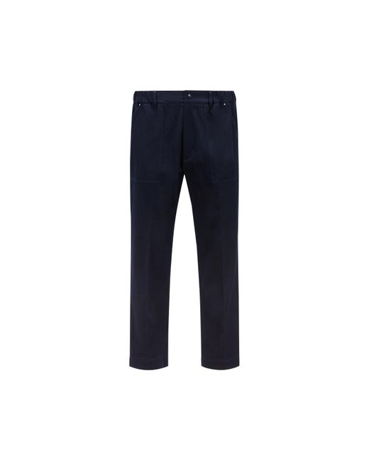 Moncler Blue Gabardine Pants for men