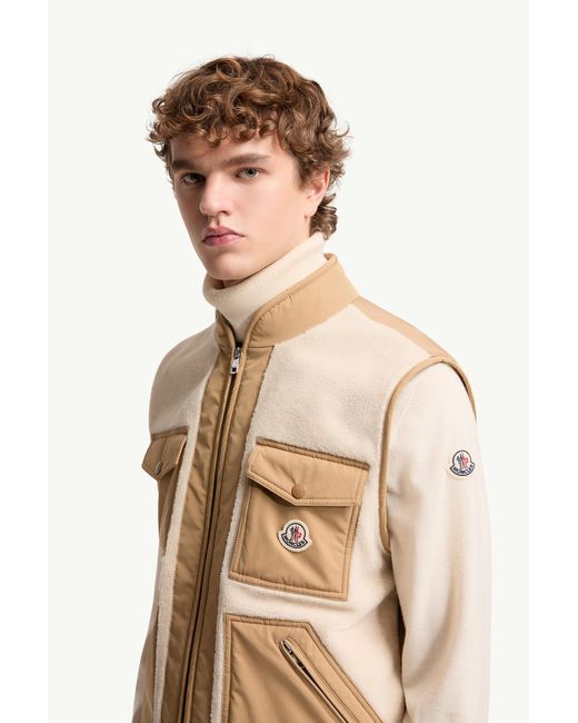 Moncler Natural Karakai Teddy Down Gilet for men