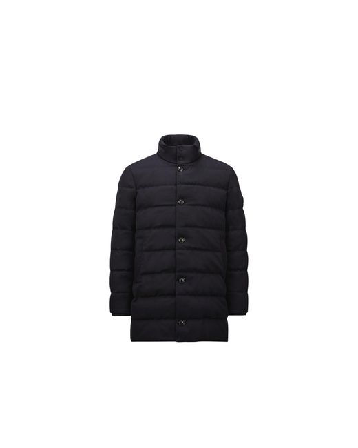 Moncler Blue Vallonpierre Hooded Long Down Jacket for men