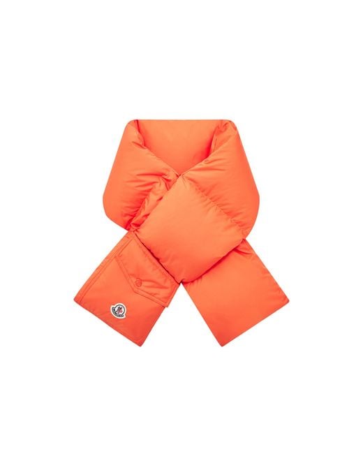 Moncler Orange Down Packable Scarf