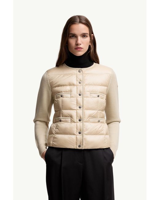 Cárdigan De Lana Acolchado, Talla Moncler de color Natural