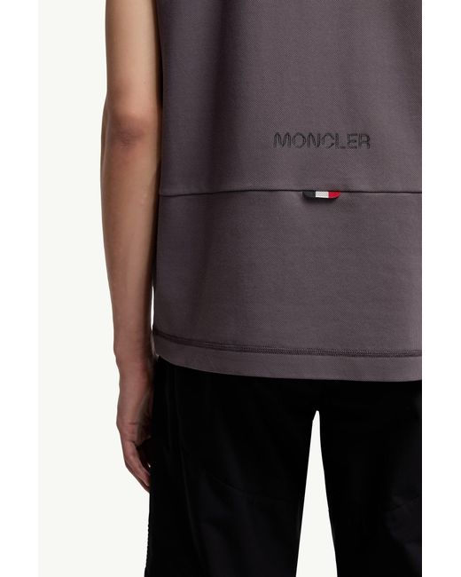 Moncler Poloshirt Aus Baumwollpiqué Mit Logoaufnäher, Herren, Größe in Gray für Herren