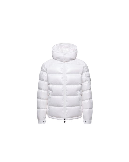Moncler White Moncler Maya Hooded Short Down Jacket for men