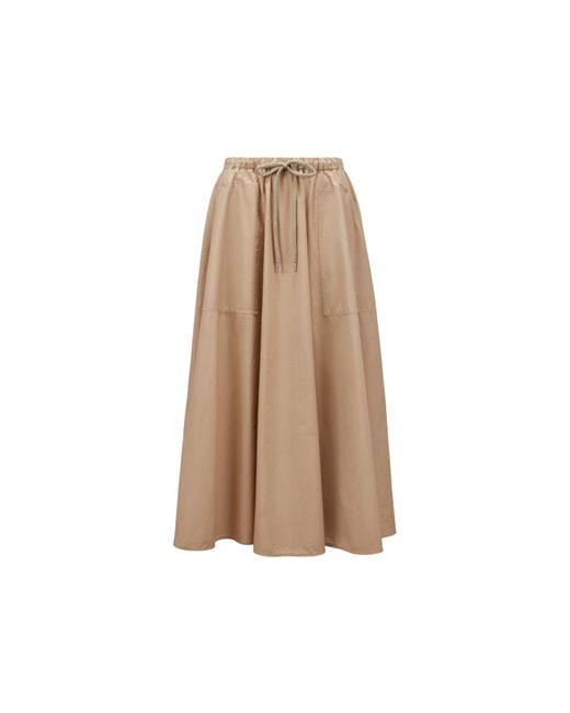 Moncler Natural Poplin Maxi Skirt