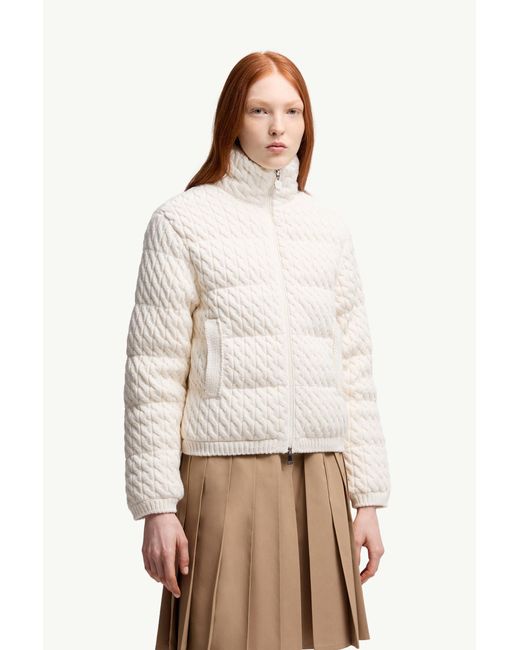Moncler White Padded Wool & Cotton Zip-Up Cardigan