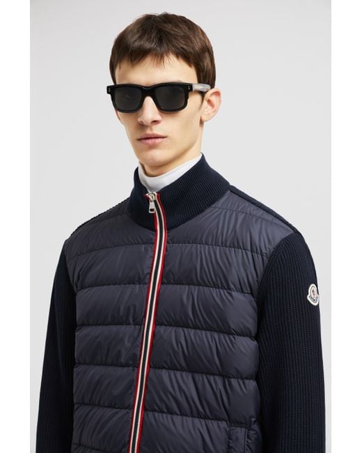 Moncler Black Padded Cotton Zip-Up Cardigan for men