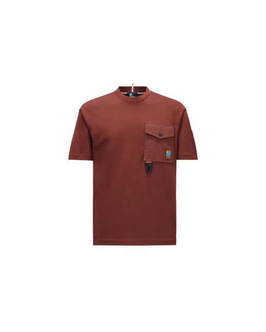 3 MONCLER GRENOBLE Red T-shirt With Pocket for men