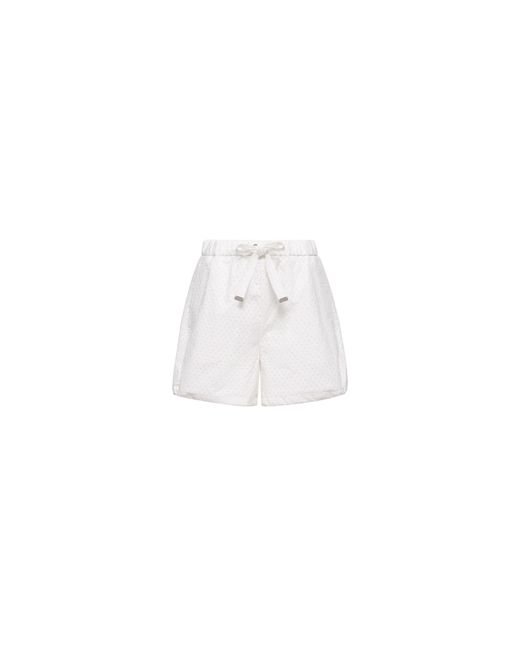 Moncler White Moncler San Gallo & Cotton Poplin Shorts
