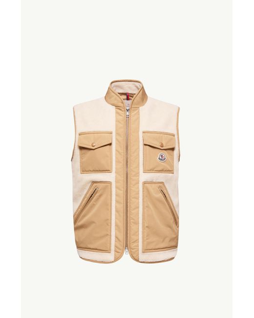 Moncler Natural Karakai Teddy Down Gilet for men