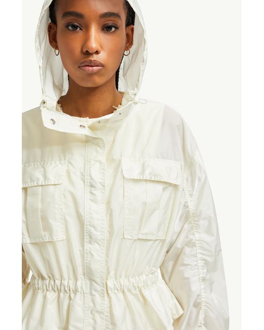 正規店買付★MONCLER CURTON HOODED PEPLUM ジャケット Black Curton Hooded Peplum Jacket - Windbreakers & Raincoats