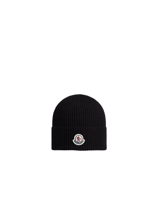 Moncler Black Cashmere & Wool Beanie for men