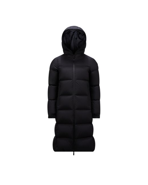 Moncler 2025 Chamer Wool-Trimmed Hooded Long Jacket Black Down main image 0