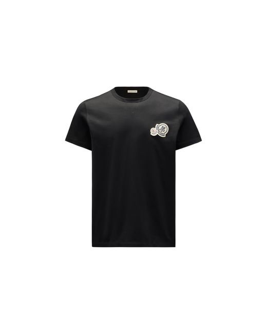 Moncler T-shirt mit doppeltem logo in Schwarz für Herren | Lyst DE