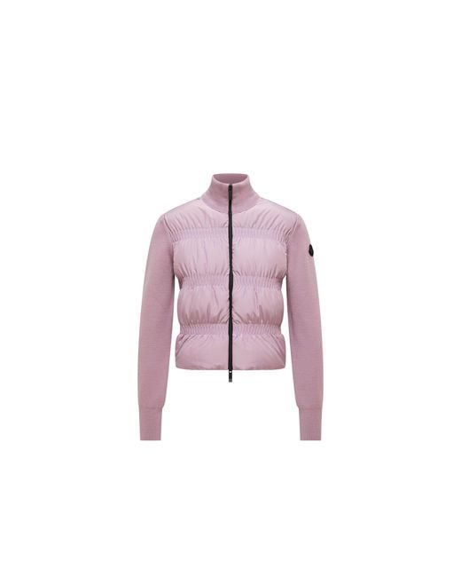 Cárdigan Con Cremallera De Lana Acolchada, Mujer, Talla Moncler de color Purple