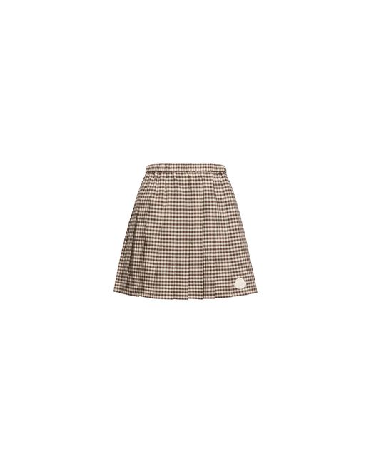 Moncler Brown Moncler Vichy Cotton Blend Pleated Mini Skirt