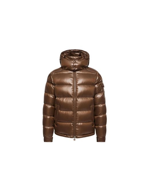 Moncler Brown Moncler Maya Hooded Short Down Jacket for men