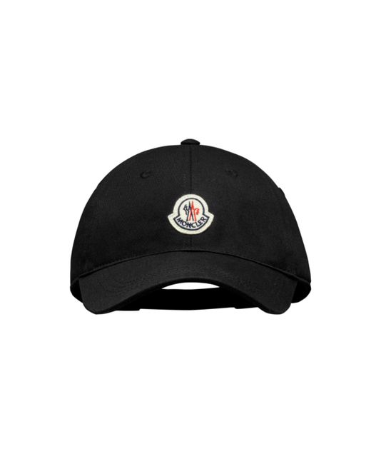 Moncler Black Baseball Cap With Logo for men