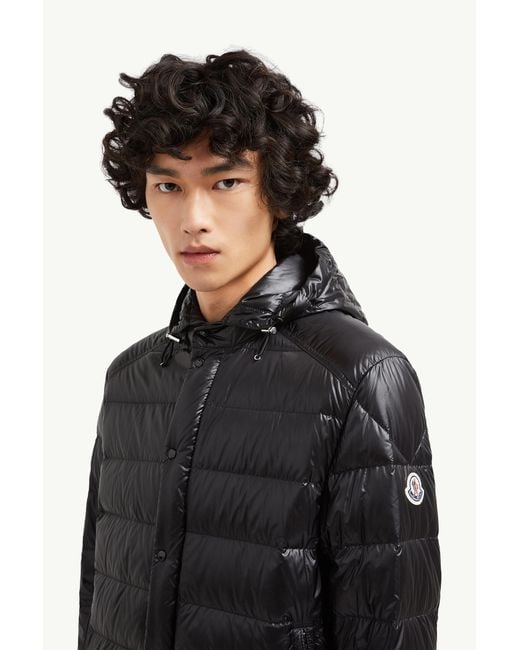 Moncler Black Gliere Hooded Short Down Jacket for men