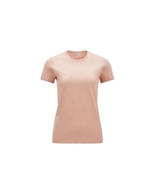 T-shirt en jersey de coton Moncler en coloris Pink