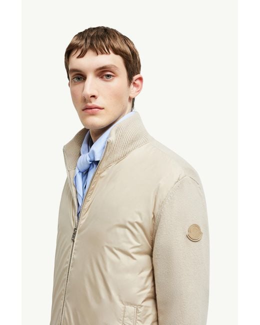 Moncler Natural Padded Wool & Cashmere Zip-Up Cardigan for men