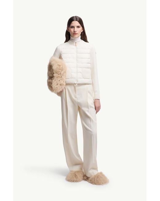Cárdigan Con Cremallera De Lana Acolchada, Mujer, Talla Moncler de color White