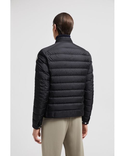Moncler Black Amiot Down Biker Jacket for men