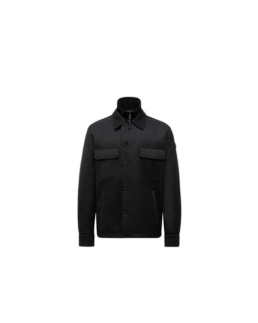 Moncler Black Moncler Malte Wool Down Shirt Jacket for men