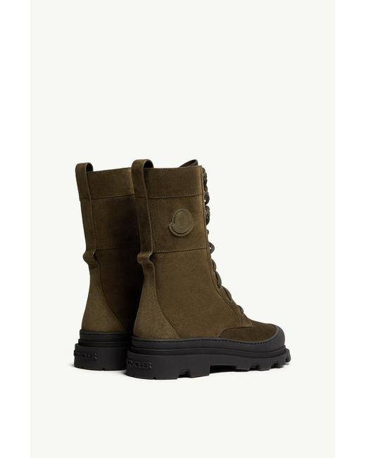 Moncler Brown Vera High Suede Lace-Up Boots
