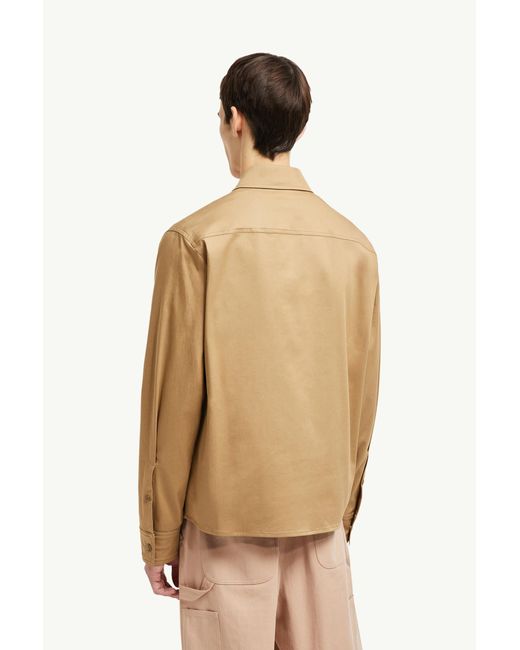Moncler Natural Cotton Gabardine Zip-Up Shirt Jacket for men