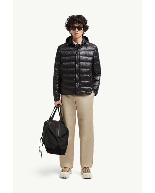 Moncler Black Gliere Hooded Short Down Jacket for men