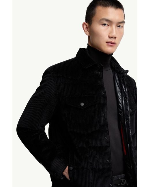 Moncler Gelt Cord-Daunen-Hemdjacke, Herren, Größe in Black für Herren