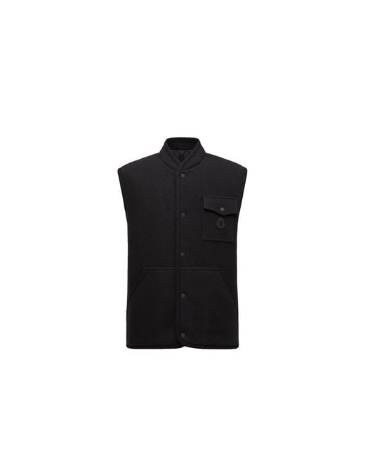 Moncler Weste Aus Wollbouclé, Herren, Größe in Black für Herren